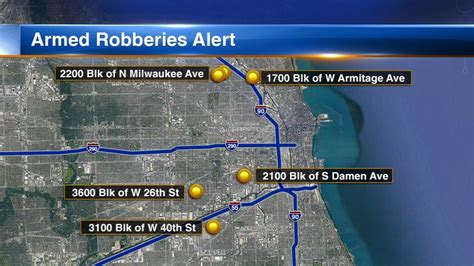 Chicago Police Say 6 Armed Robberies Reported Within 2 Hours Spanning