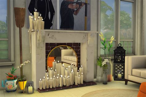 My Sims 4 Blog Romantic Candle Fireplace By Kiwisims4
