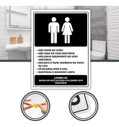 Placa Higiene Banheiro Unissex 20x15 Parcelamento Sem Juros