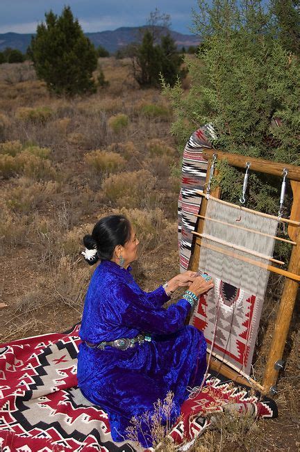 Navajo Rug Weaver Provides A Demonstration On The Techniques Used In Traditional Navajo Weaving
