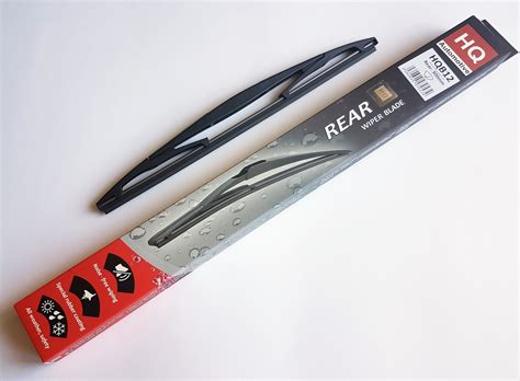 Natural rubber, plastic, silicone or a compound of any of these. Specific fit Rear Car Wiper Blade HQB12 HQ Automotive | Wiper Blades \ Rear Wiper Blades