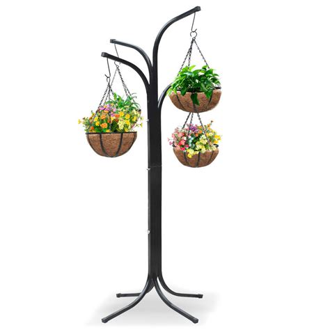 Plant Stand Hanging Holder Basket Patio Outdoor Flower