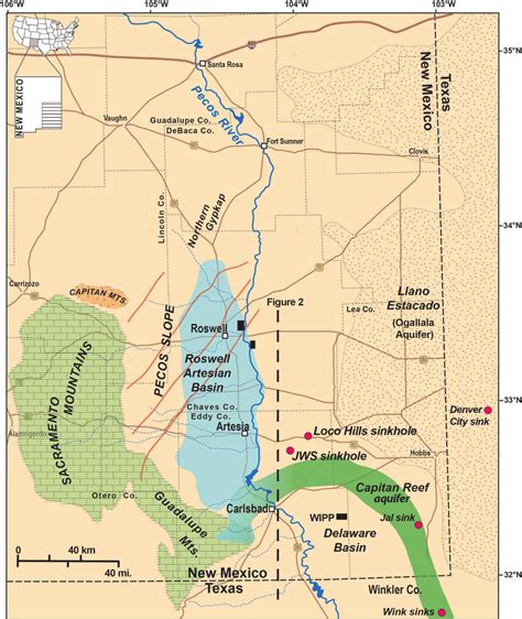 Regional Map Of The Lower Pecos Region Of Southeastern New Mexico