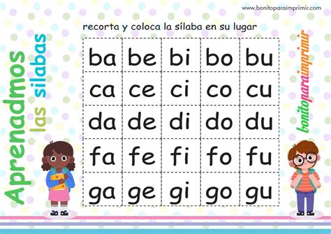 Aprender Silabas 🥇 Para Niños En Pdf 📒