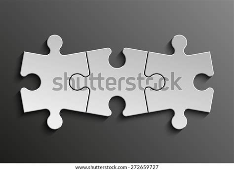 Three Piece Flat Puzzle Round Infographic Stock Vector Royalty Free