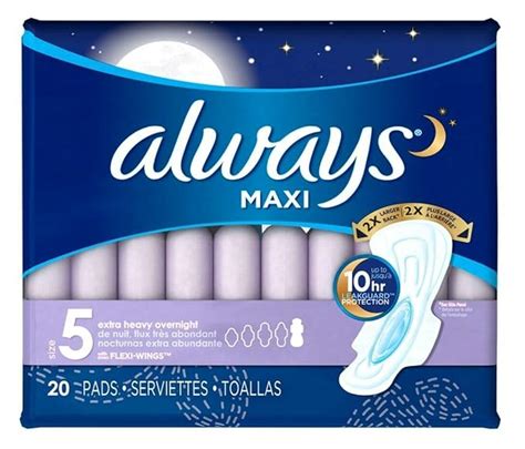 Buy Always Extra Heavy Overnight Maxi Pads With Flexi Wings 20 Count