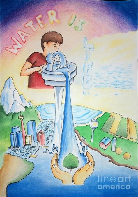 Water Painting Water Is Life By Tanmay Singh Save Water Poster Drawing Water Poster Save