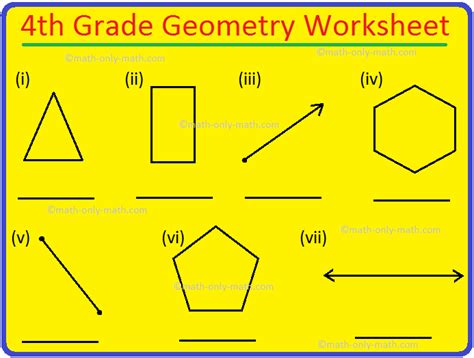 4th Grade Geometry Worksheet Line Segments Raysopen And Closed Curves