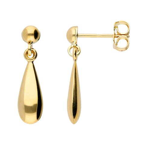 9ct Gold Drop Earrings Buy Online Free And Fast Uk Insured Delivery