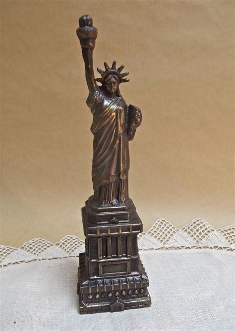 Vintage Copperbronze Look Statue Of Liberty Statuette