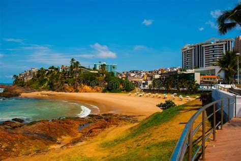Salvador Brazil Beautiful Landscape With Tropical Beach View