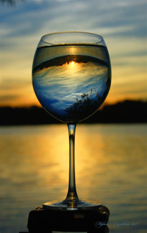 14 Beautiful Landscape Reflections Inverted Through Wine Glasses The
