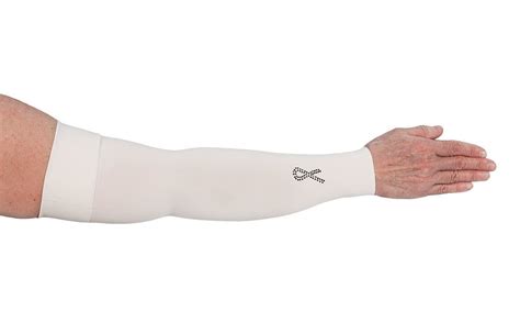 Lymphedivas White With Black Crystal Ribbon Graduated Compression Arm Sleeve For Lymphedema