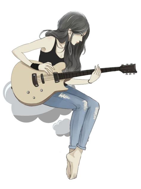 Art Girl Anime Guitar Animation Society6 T Shop