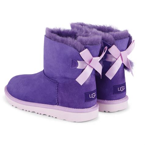 Ugg Girls Suede Bow Boots In Purple Bambinifashioncom