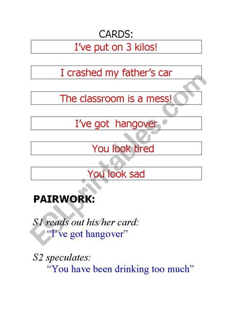 English Worksheets You Have Been