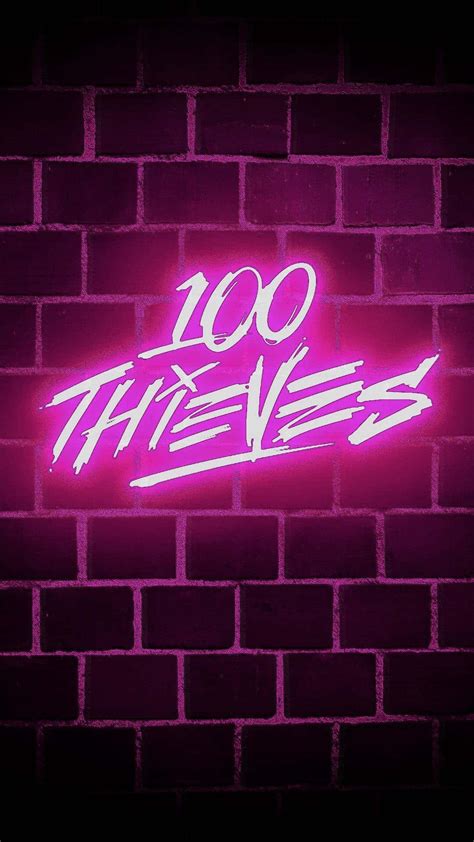 Download 100 Thieves Neon Light Sign Wallpaper
