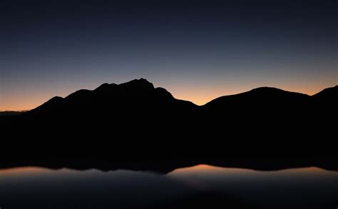 Desktop Wallpapers Silhouette Photography Of Mountain Near Body Of