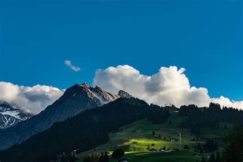 Nature Landscape Mountains Sky Clouds Trees Switzerland