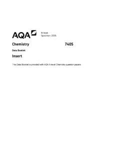 Cambridge international as and a level chemistry builds on the skills acquired at cambridge igcse (or equivalent) level. A-level Chemistry Specimen data booklet Chemistry (A-level ...