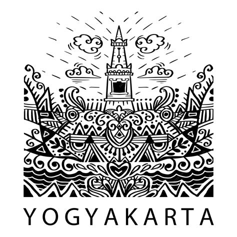 Premium Vector Doodle Of Yogyakarta City Of Indonesia