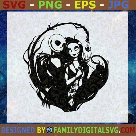 #Jack Skellington And Sally Heart SVG, The Nightmare Before Christmas