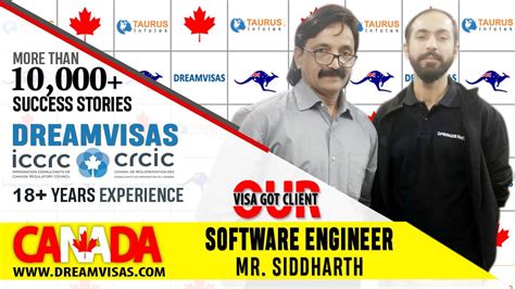 Mr Siddharth Software Engineer Our Latest Canadian Pr Visa Got Client With Manoj Palwe
