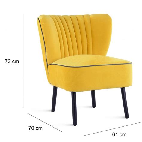 Yellow Velvet Mid Century Cocktail Chair By Fern And Grey