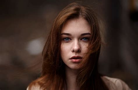 wallpaper anastasia shubina women portrait face depth of field blue eyes 2560x1678