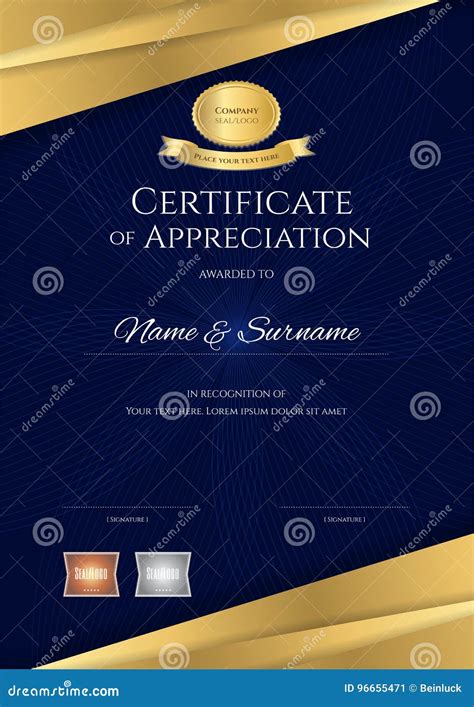 Portrait Luxury Certificate Template With Elegant Golden Red Border