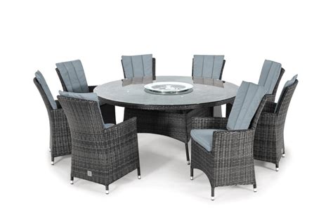 4.7 out of 5 stars. Maze Rattan LA 8 Seat Round Dining Set - Grey | The ...