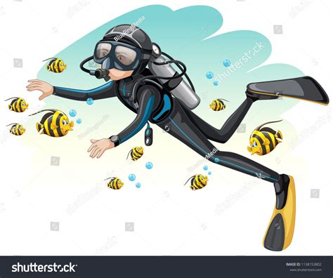 Fish Illustration Illustrations Scuba Diver New Kids Resume