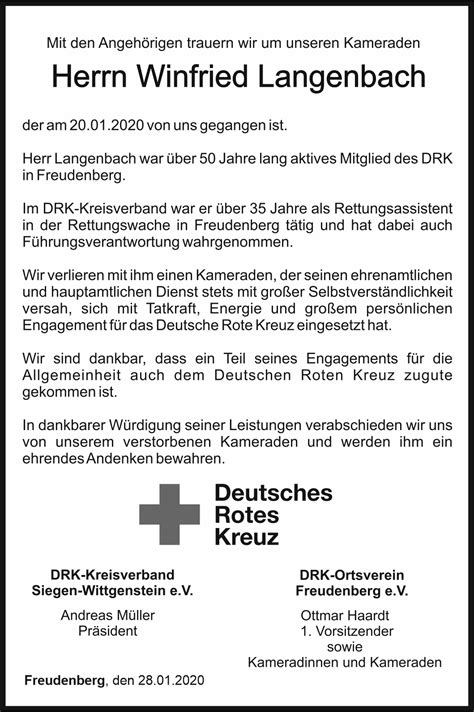 Nachrufe - DRK-Kreisverband Siegen-Wittgenstein e.V.