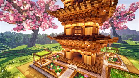 Minecraft How To Build A Ultimate Japanese Pagoda Minecraft Map