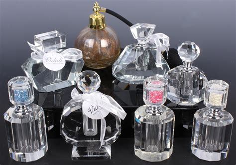 Lead Crystal Perfume Bottles Lot Of 9 Aug 01 2020 Florida Estate
