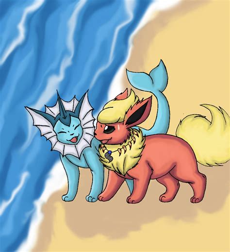 Flareon And Vaporeon By Morwint On Deviantart