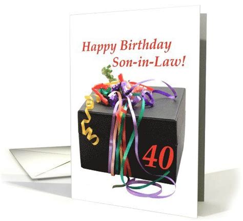 En un dia tan especial como ¡feliz cumpleaños! Son-in-law 40th birthday gift with ribbons card | 90th ...