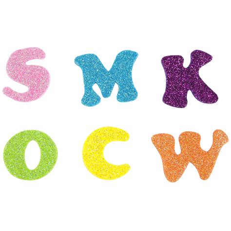 Glitter Alphabet Foam Letters 1 X 075 Inches 600 Count Mardel