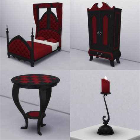 Mod The Sims Gothic Bedroom By Thejim07 • Sims 4 Downloads