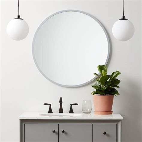 Better Bevel 36 In Grey Round Bathroom Mirror In The Bathroom Mirrors Department At