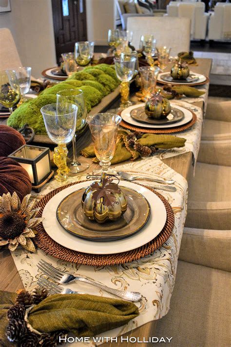To the left of the plate, place the folded napkin down, and put the fork on top. Fall-Thanksgiving Table Setting-2017 - Home with Holliday