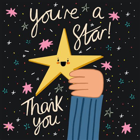 Youre A Star Thank You Card Boomf