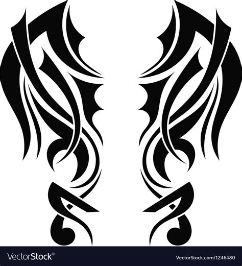 Graphic Design Tribal Tattoo Wings Royalty Free Vector Image
