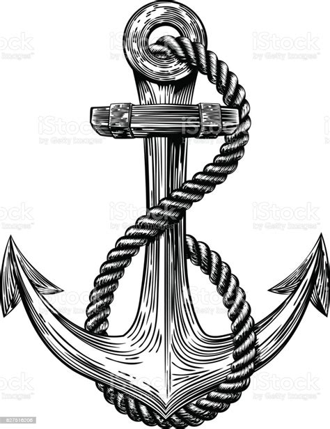 Tatouage ancre marine 28 cute anchor tattoo designs contrary to the common belief, anchor tattoo doesn't only belong to sailors or anyone has a job related with the sea. Anchor Vintage Woodcut Style Stock Illustration - Download ...