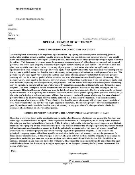 Free California Limited Power Of Attorney Form Pdf Eforms
