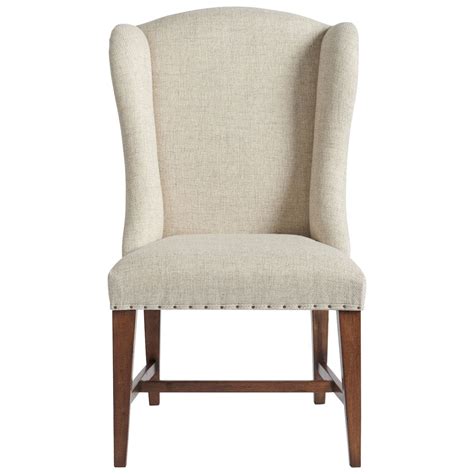 Blake Modern Classic Ivory Upholstered Nailhead Trim Wing Back Dining Chair Host Chairs