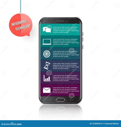 Vector Mobile Phone For Infographic Template For Diagram Graph