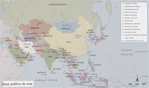 Mapa De Asia Para Imprimir Mapamundi Político Físico Mudo Con