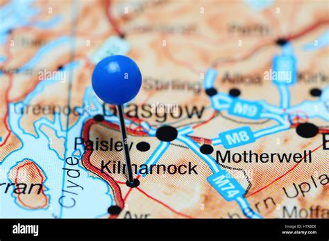 Kilmarnock Pinned On A Map Of Scotland Stock Photo Alamy