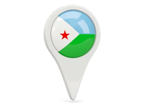 Round Pin Icon Illustration Of Flag Of Djibouti